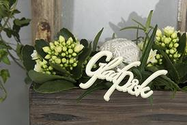 Glad Påsk, ljusgul, 8x4cm. 